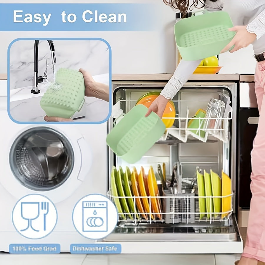 Square Silicone Air Fryer Basket Reusable Non-Stick Kitchen Accessory