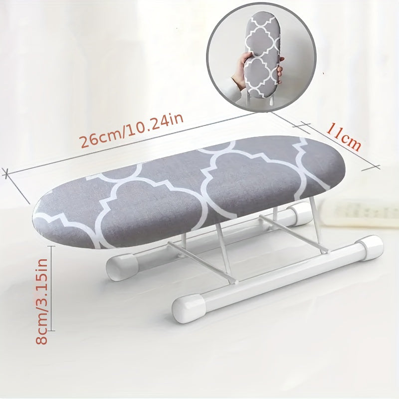 Tabla de planchar floral compacta portátil con soporte para mangas, plegable, resistente al calor, rosa y verde