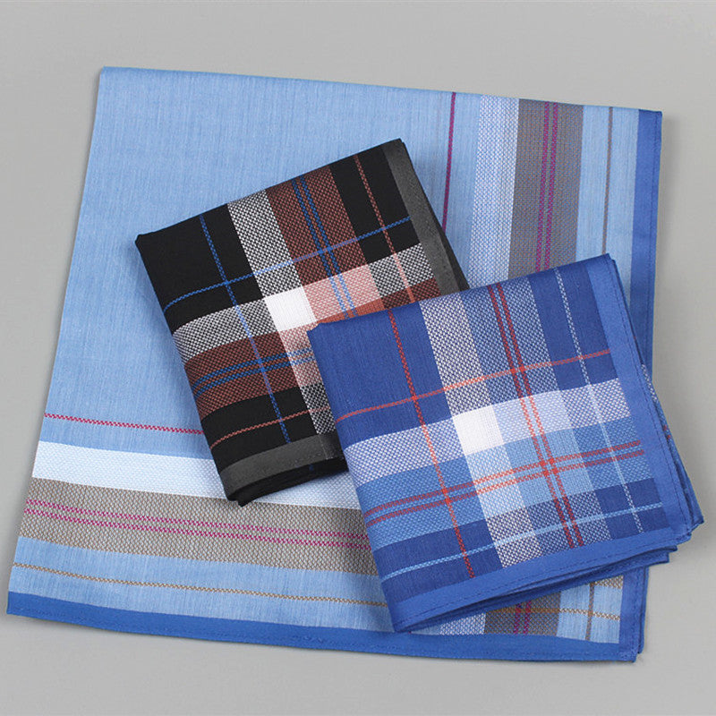 Set of 3 Men's Striped Knit Business Handkerchiefs with Soft Pocket 42.93 cm