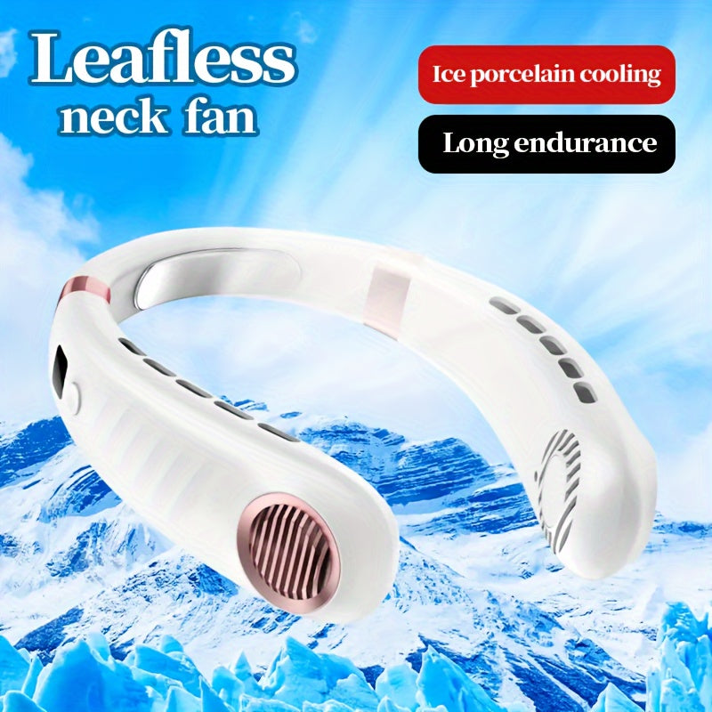Bladeless Neck Fan USB Rechargeable 5-Speed Portable Cooling Device for Travel Sports Work