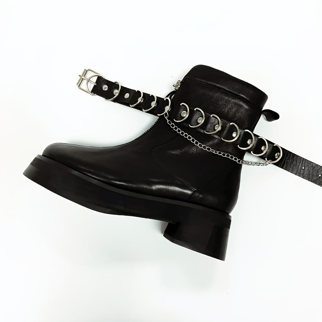 Women's Gothic Style PU Shoe Decorative Belt Removable Adjustable Charm