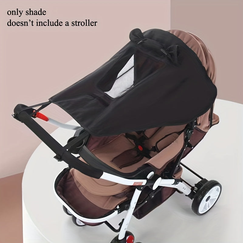 Stroller Sunshade UV Protection Rain-Resistant Canopy Fits Large Reversible Pushchairs