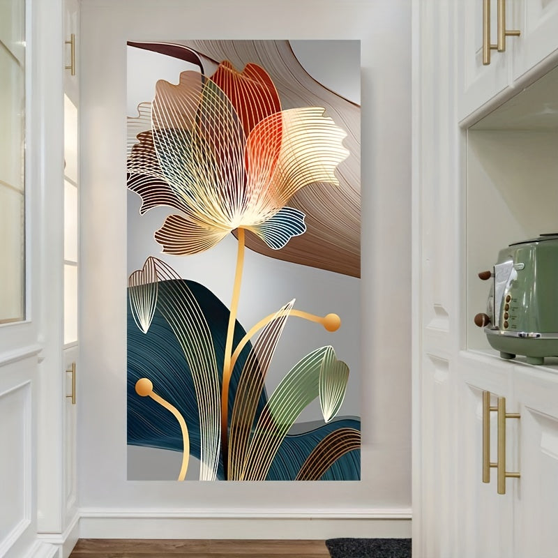 Abstract Flower Canvas Wall Art for Home Decor Frameless Ink Print Portrait