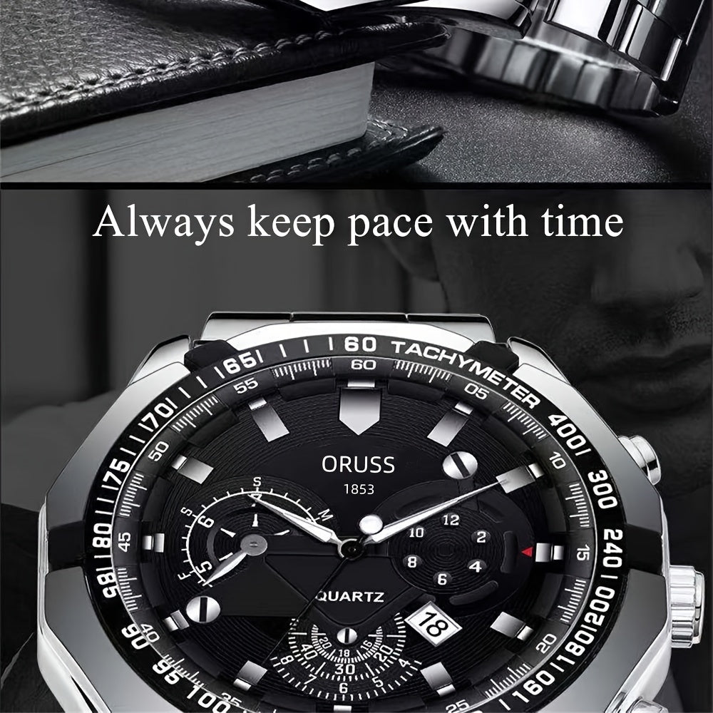 Men's Waterproof Wristwatch with Large Dial Luminous Hands Durable Fashion Accessory