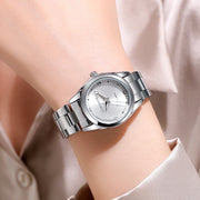 Women's Stainless Steel Watch with Calendar and Luminous Dial