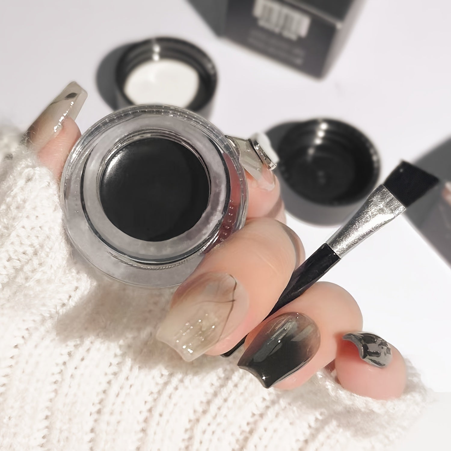 Eyebrow Styling Cream Set Waterproof Quick-Dry Gel with Brush 2 Colors