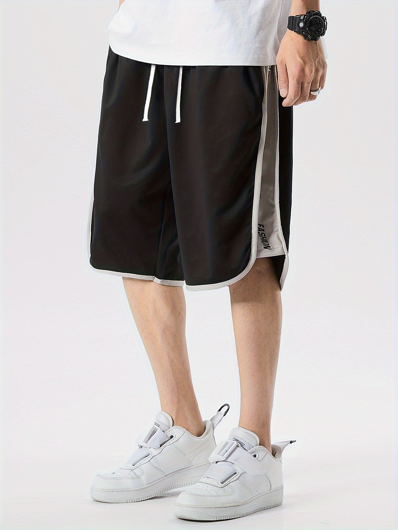 Men's Plus Size Summer Casual Sports Shorts Polyester Geometric Pattern Loose Fit