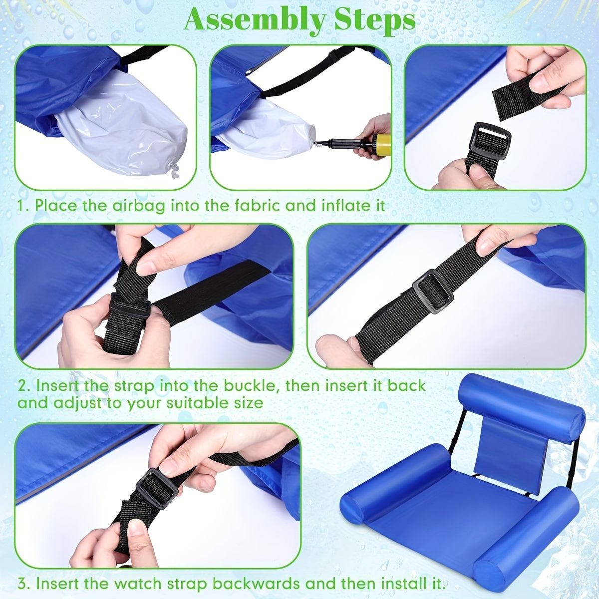 Взрослый надувной плавательный круг-кресло с подлокотниками и поддержкой головы для пляжа, озера, бассейна, желтый