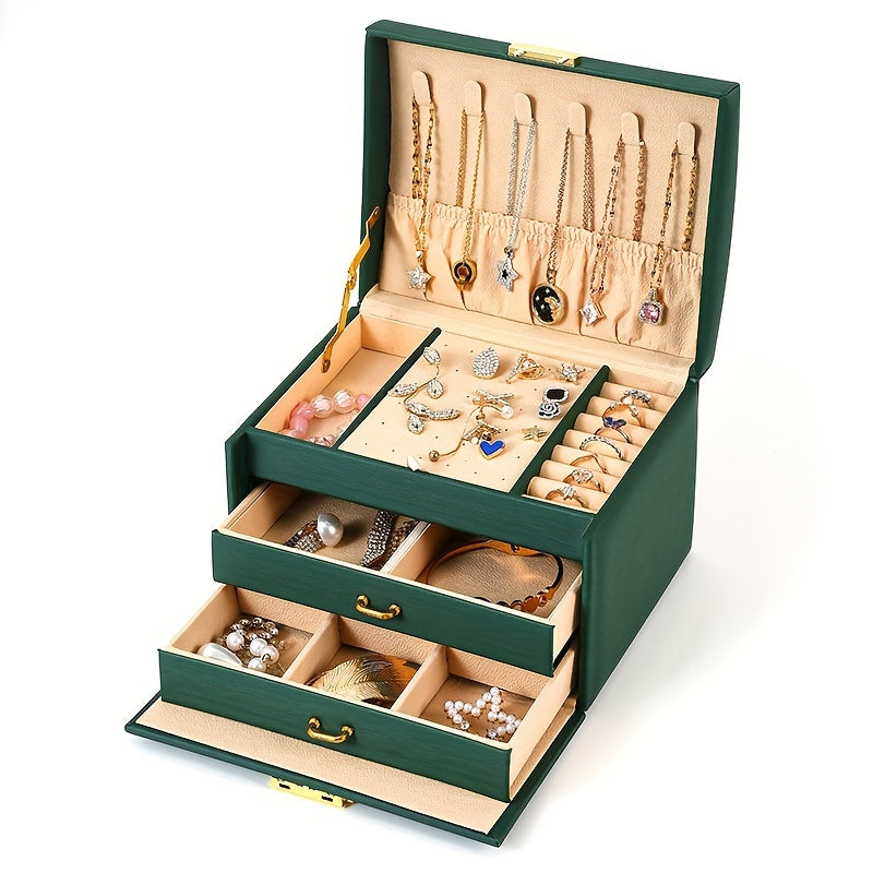 Jewelry Storage Box with Compartments for Rings Earrings Bracelets Necklaces