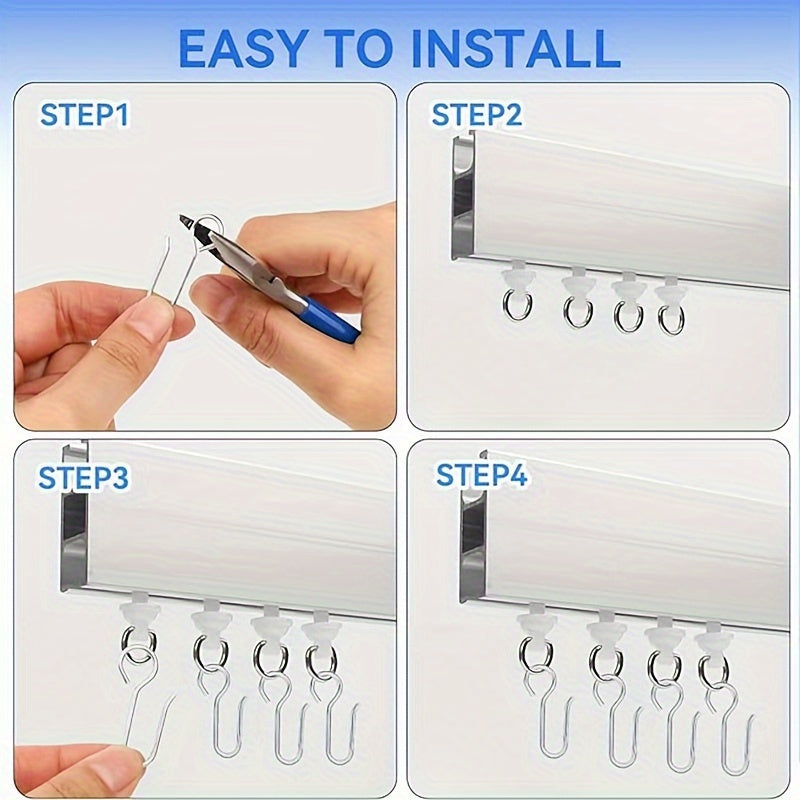 Set of 60 Curtain Hooks S Hooks for Drapery Hanging Window Accessories