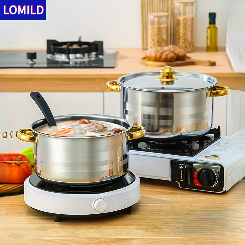 10-Donali zanglamaydigan po'latdan tayyorlangan idishlar to'plami, qozonlar va qopqog'lar bilan oshxona uchun