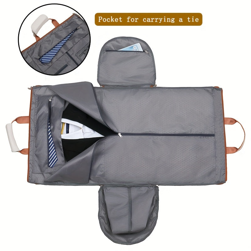 Large Nylon Travel Suit Bag with Wet-Dry Separation Trolley Sleeve and Dual Shoulder Straps