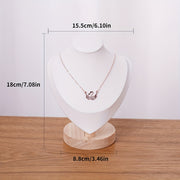 Wood Jewelry Stand for Necklaces with Portrait Neck Mold