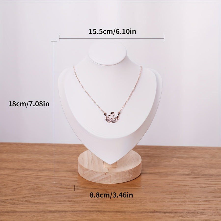 Wood Jewelry Stand for Necklaces with Portrait Neck Mold