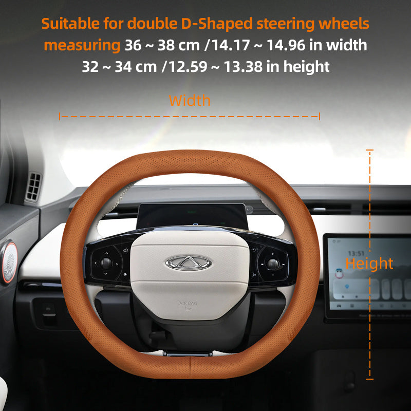 Universal Leather Steering Wheel Cover Breathable Thin Car Accessory Black Burgundy Brown