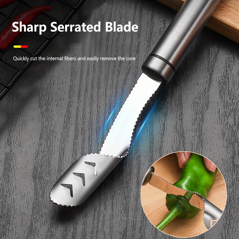 Stainless Steel Pepper Corer with Dust Collector for Home and RV Kitchen