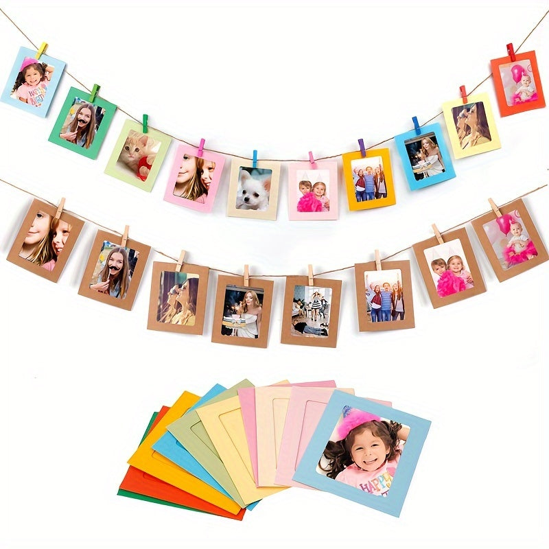 Party Banner Decor Set with Clips and Photo Frame for Weddings and Birthdays