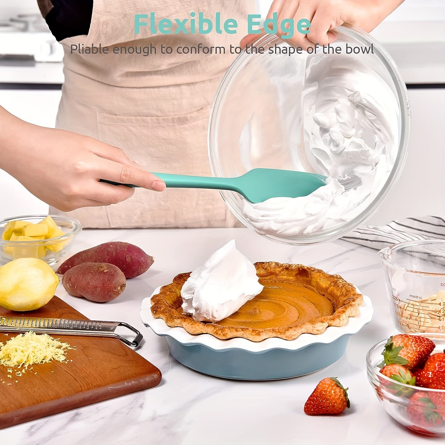 Set of 4 Silicone Spatulas Heat Resistant Up to 600°F Nonstick Safe BPA-Free