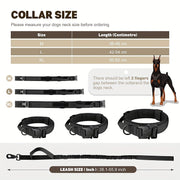 Collar táctico ajustable para perros con asa de control, hebilla de metal pesado para perros medianos y grandes
