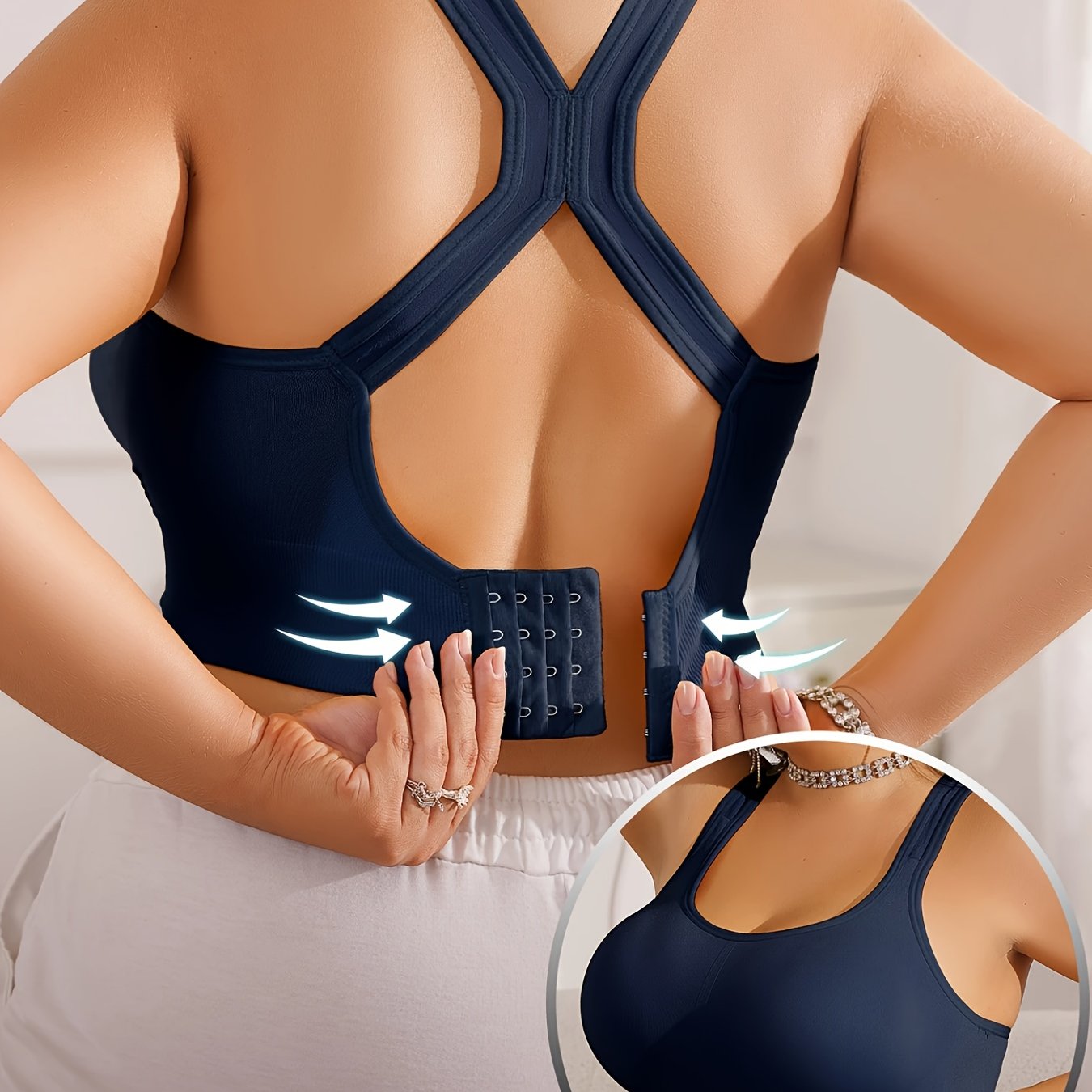 Women's Plus Size Sports Bra Yoga Gym Support Removable Padding Gray