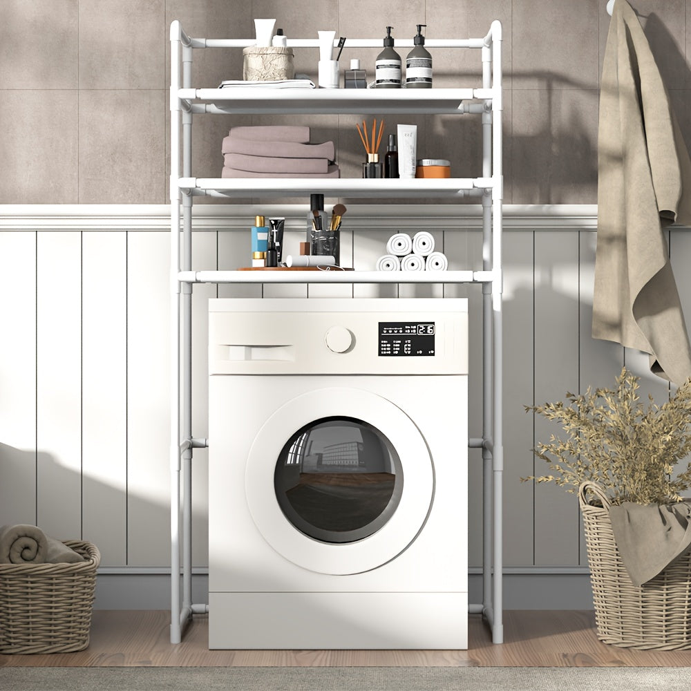 Metal and Plastic Laundry Shelf for Washing Machines and Bathroom Storage