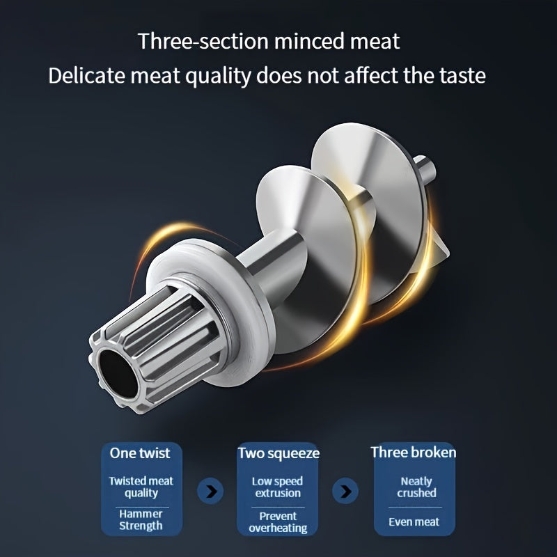 Molino de carne eléctrico 3 en 1, trituradora de alimentos de alta resistencia, enchufe AU, incluye cuchillas, placas, tubo para embutidos y kit de cubos