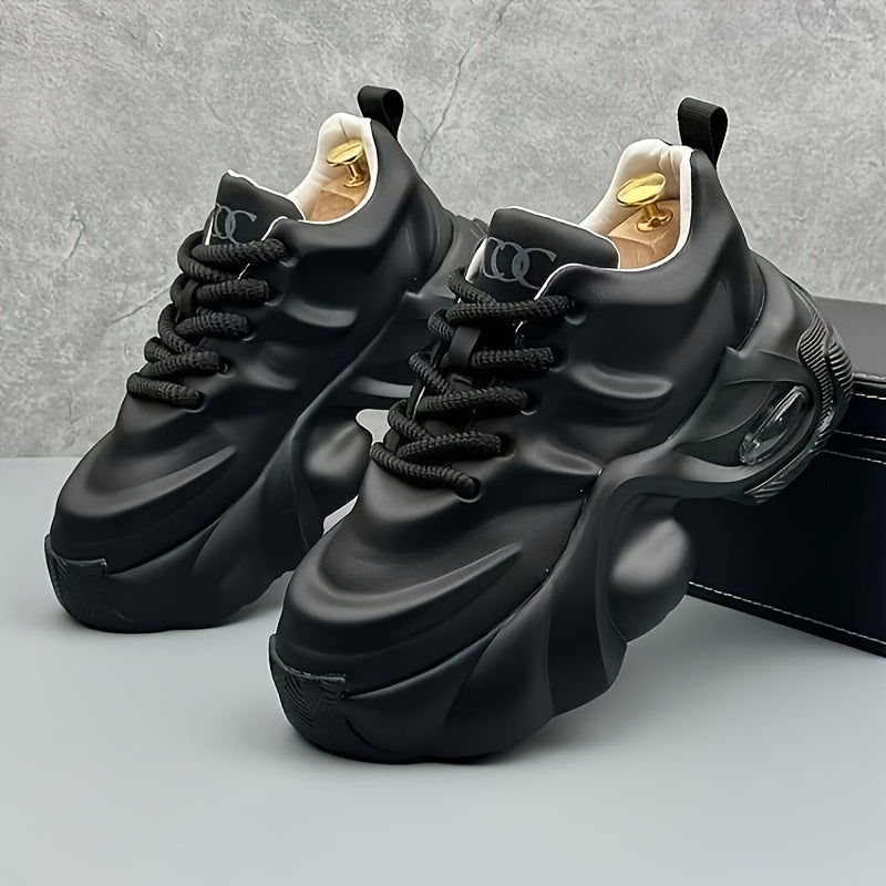 Men's White Chunky Sneakers Breathable Durable All Seasons Casual Street Style