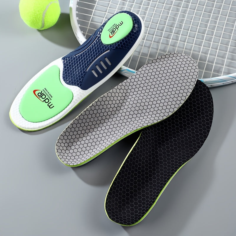 Unisex TPU Arch Support Insoles Breathable Shock Absorbing Cushioned Green Blue