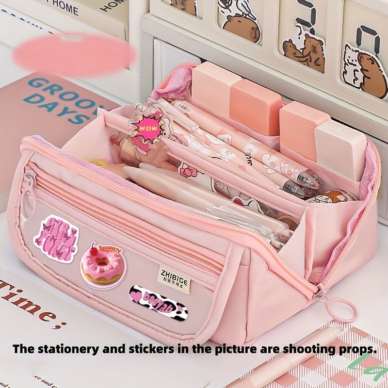 Large Capacity Stationery Bag for Students Washable Pencil Case for High School and College