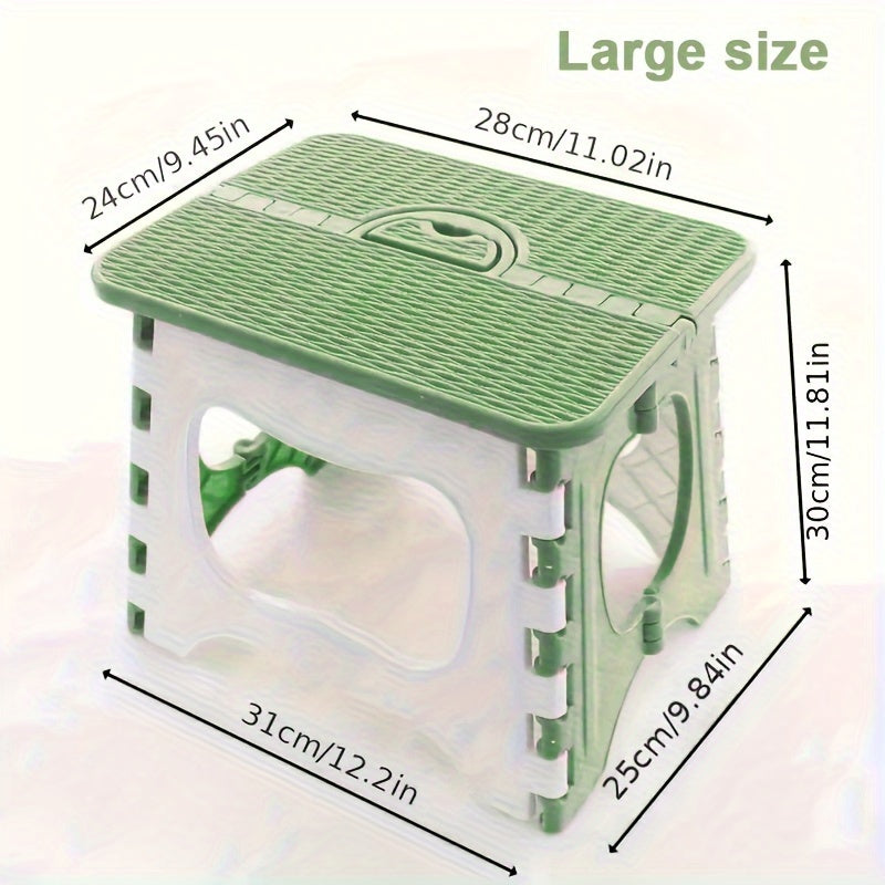 Taburete de plástico ligero con asa, plegable para baño, cocina y camping