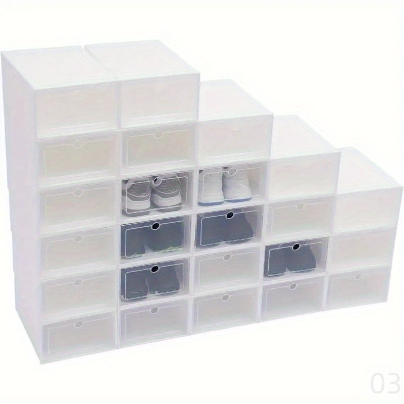Transparent Stackable Shoe Storage Boxes for Bedroom Living Room Dorm