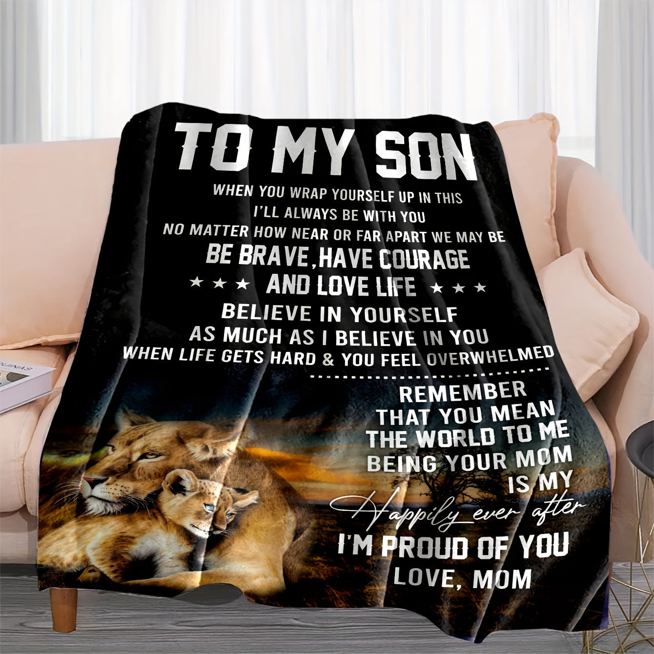 Manta de franela con estampado de león para una acogedora relajación y hora de dormir