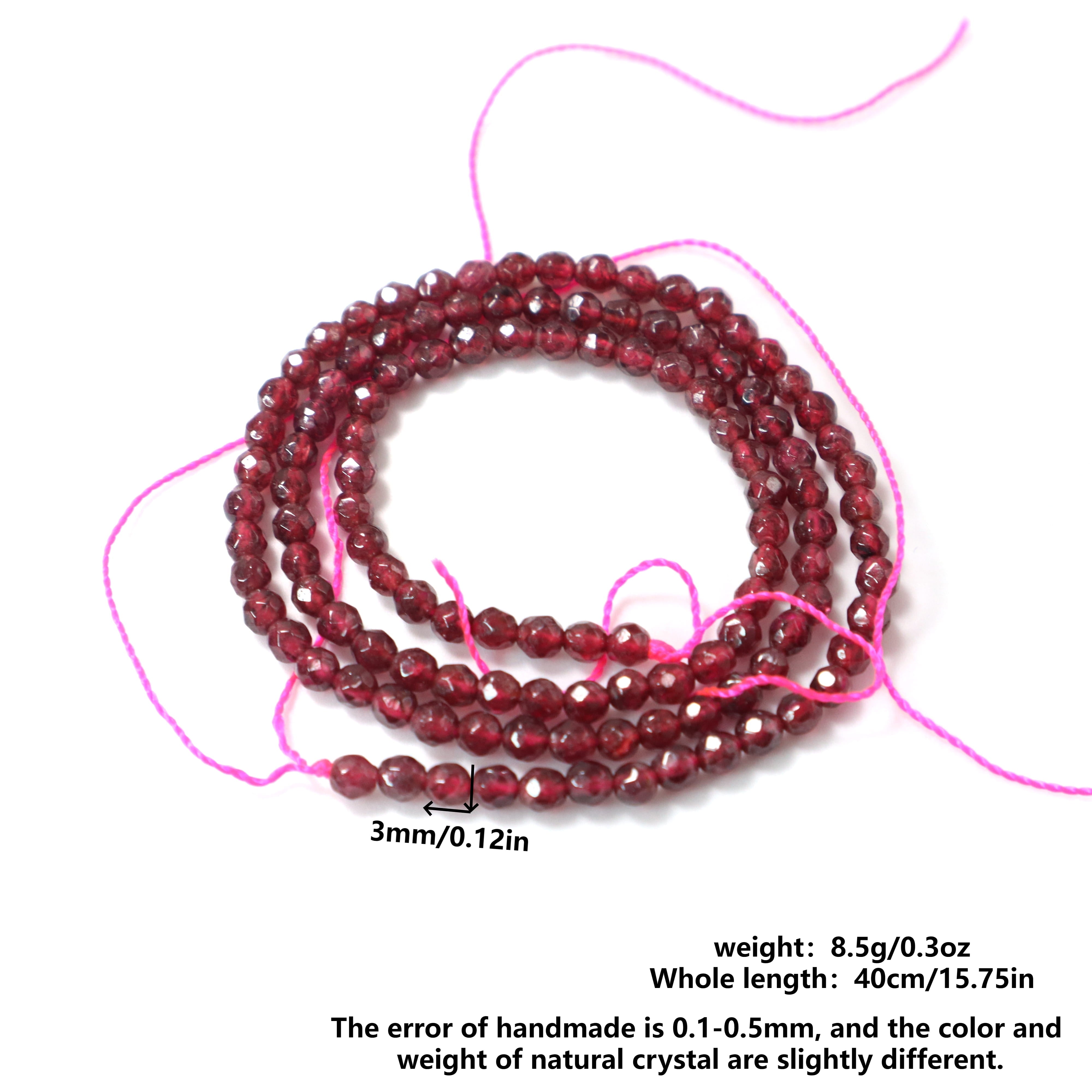 Sun'iy zargarlik DIY bilaguzuk va uzuk to'plami, garnet kristalli va tilla bilan