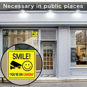 Set of 5 or 10 Smile You're On Camera Window Stickers for Security and Privacy