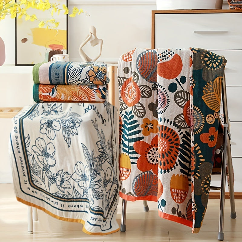 Gul naqshli hammom sochiq, yumshoq va namni yaxshi so'radi, suzish, sport, plyaj va hammom tozalash uchun mukammal. Katta o'lcham: 78.74*160.02 sm.