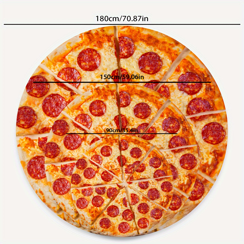 Cozy Flannel Throw Blanket with Mexican Burrito and Ham Pizza Design for Couch Bed Travel