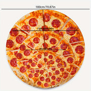 Cozy Flannel Throw Blanket with Mexican Burrito and Ham Pizza Design for Couch Bed Travel