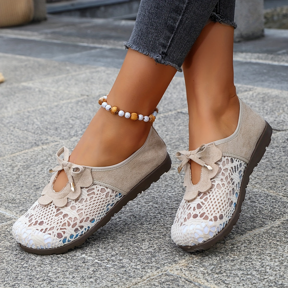 Women's Breathable Mesh Summer Shoes Openwork Slip-On Black Casual Footwear