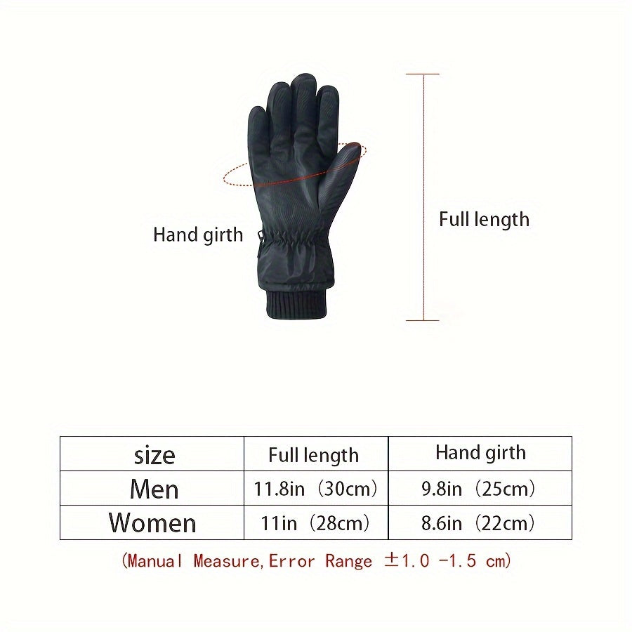 Winter Ski Gloves Touchscreen Compatible Waterproof Windproof Fleece Lined Anti-Slip Grip