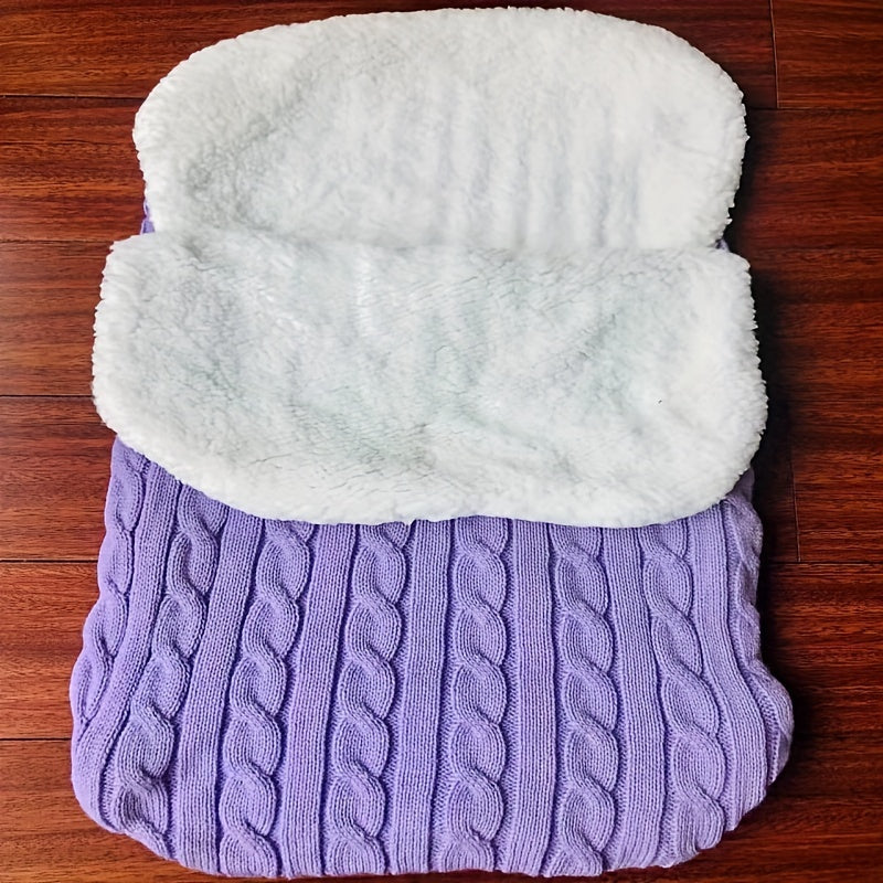 Baby Fleece Bag for Infants Thick Knitted Warm Stroller Bag