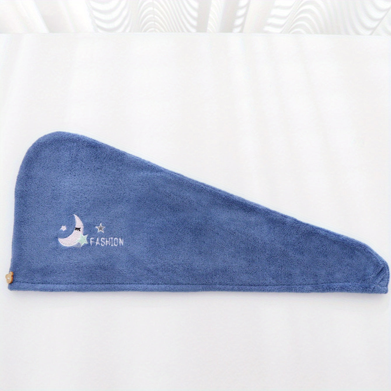 Embroidered Hair Towel with Button Soft Absorbent Quick Dry for Women