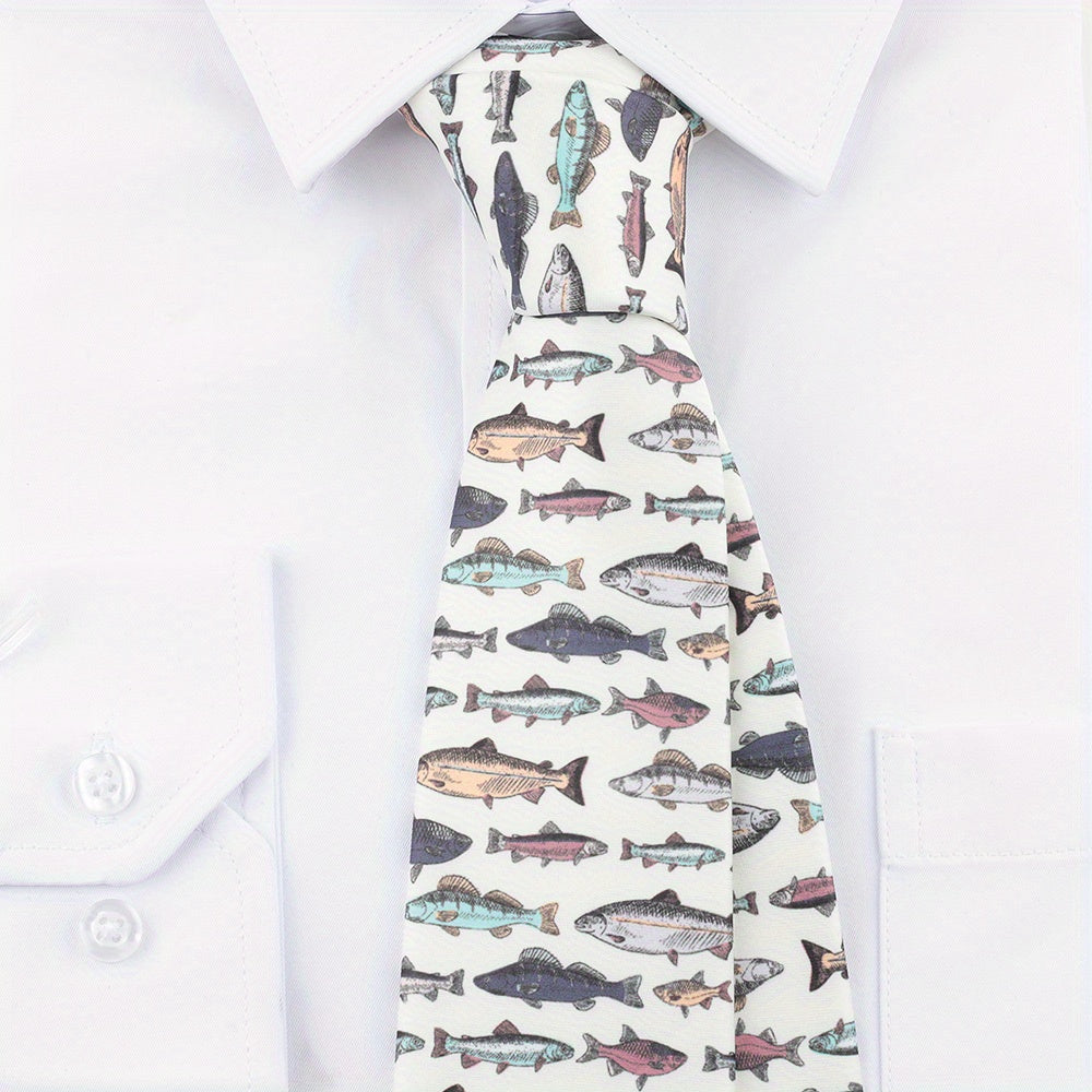 Men's Polyester Tie with Multicolor Modern Novelty Print