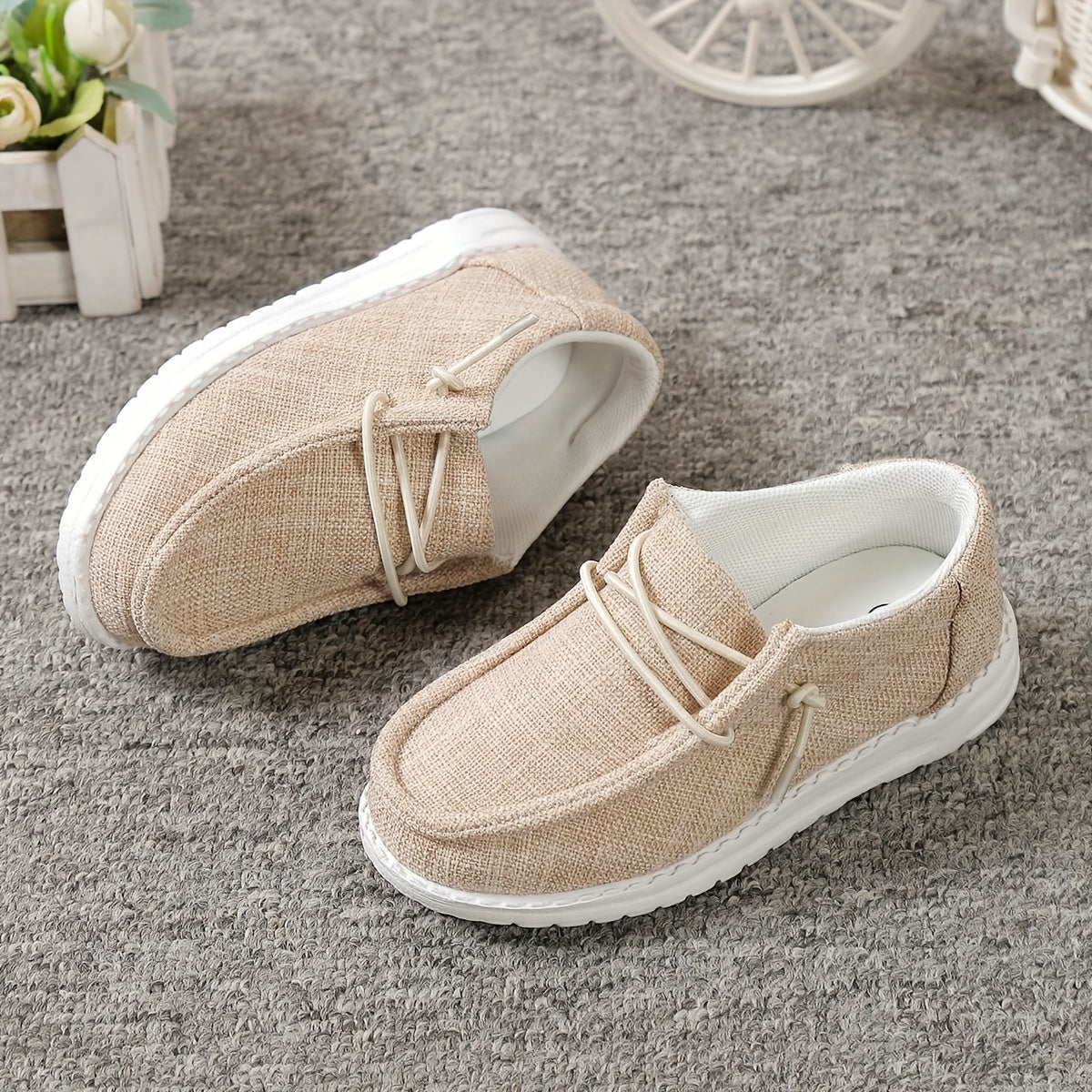Boys Casual Low Top Canvas Shoes Breathable Lightweight All-Season Sneakers