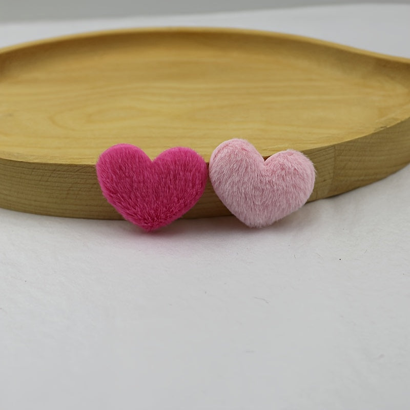 80 ta bo'yalgan yumshoq mato yurak shakllari, DIY hunarmandchiligi va bezaklar uchun