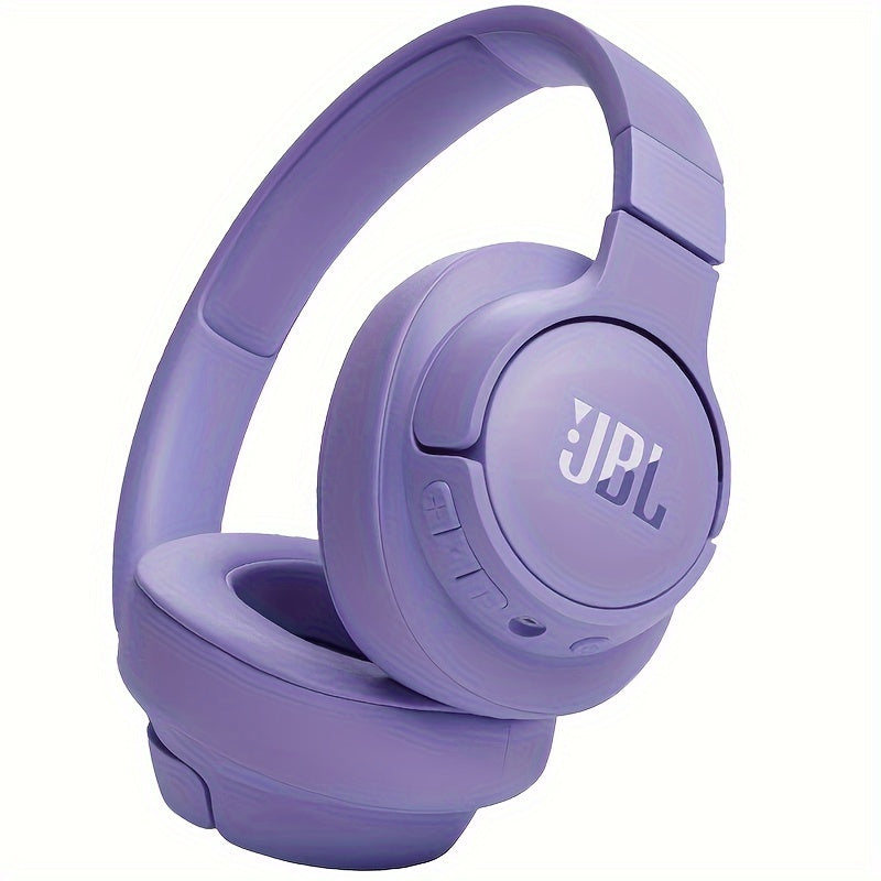 Наушники JBL TUNE 720BT накладные беспроводные с изоляцией звука, регулировкой громкости, конденсаторным микрофоном, разъемом 3,5 мм. Неводонепроницаемый пластиковый дизайн для телефона, спорта, упражнений. Долгое время работы от батареи.