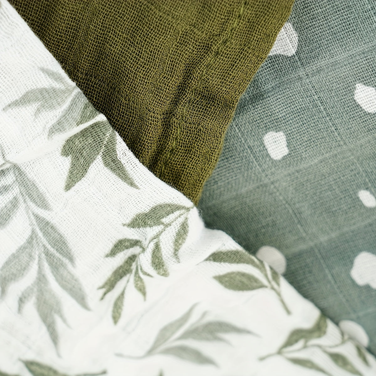 Juego de 3 mantas de muselina para bebé, acolchados ligeros y transpirables para verano en varios colores