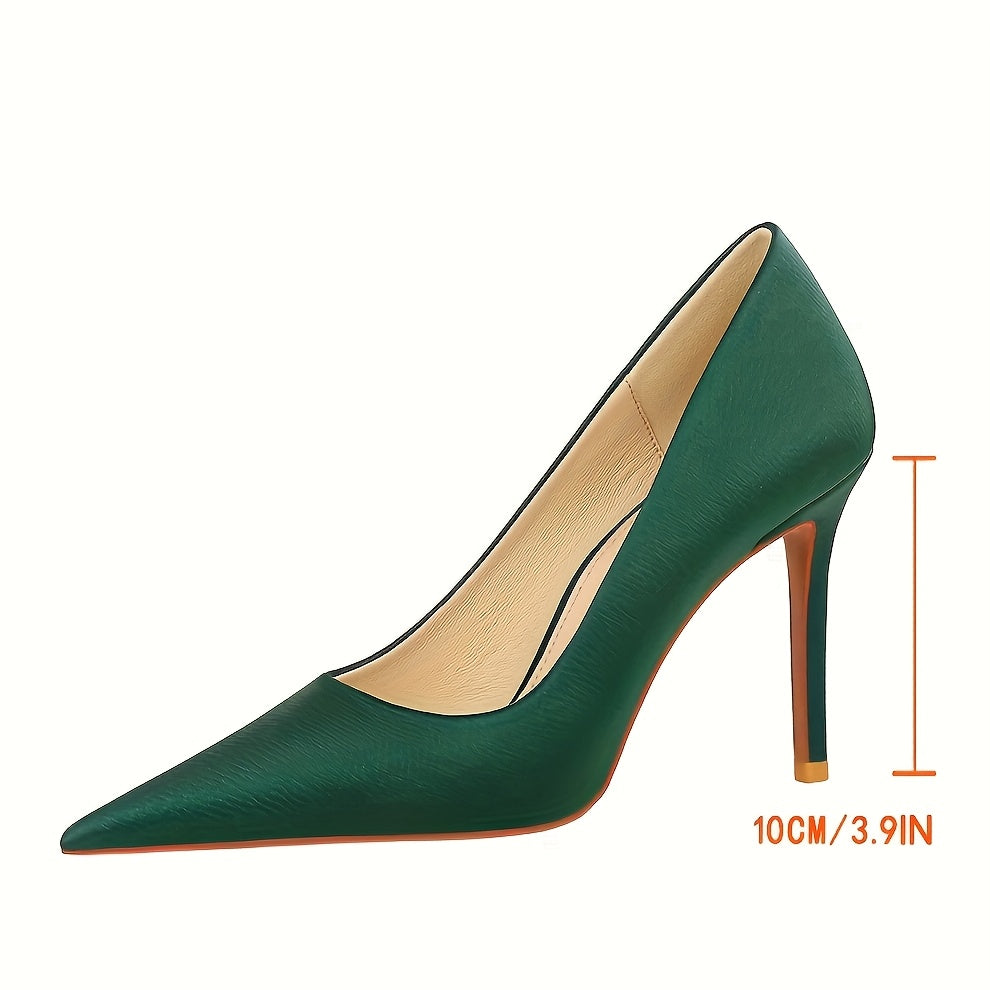 Women Emerald Green Pointed Toe Stiletto Heels Dress Shoes for Parties Wedding Night Out