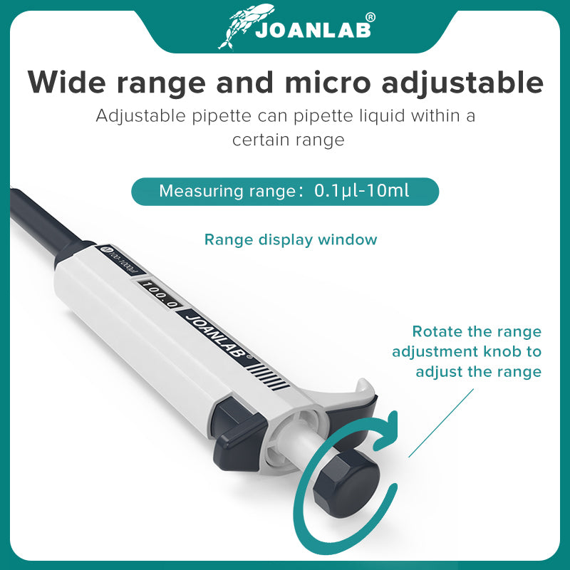 Digital Adjustable Single Channel Micropipette 10ul to 10ml with Tips