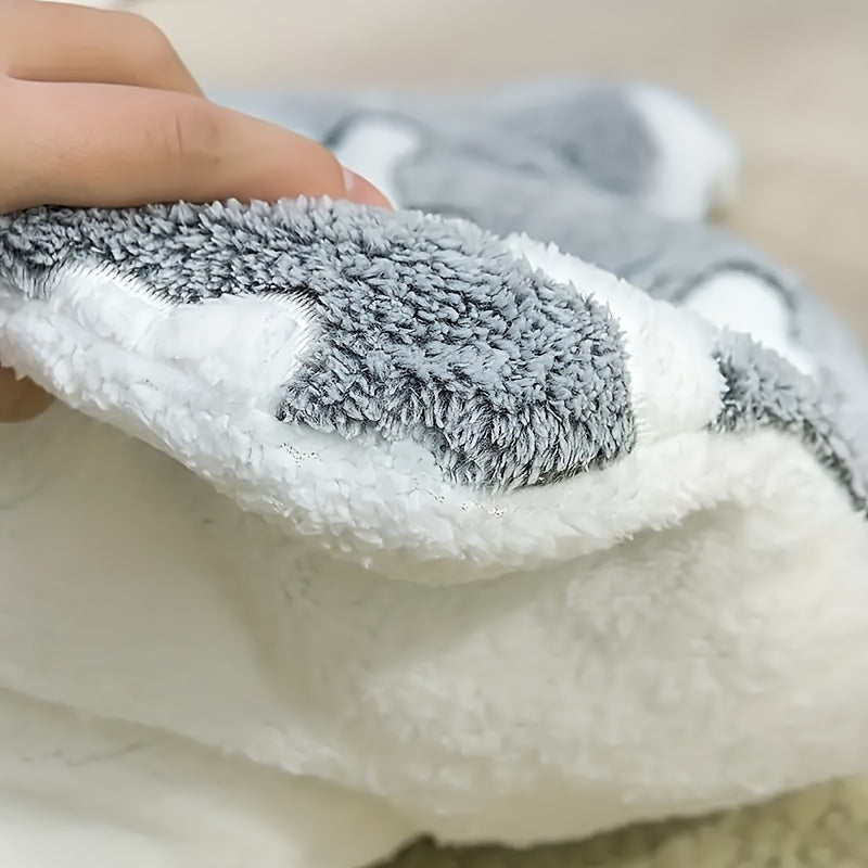 Pet Bed Dual-Side Grey Bone Pattern Machine Washable for Small to Large Dogs