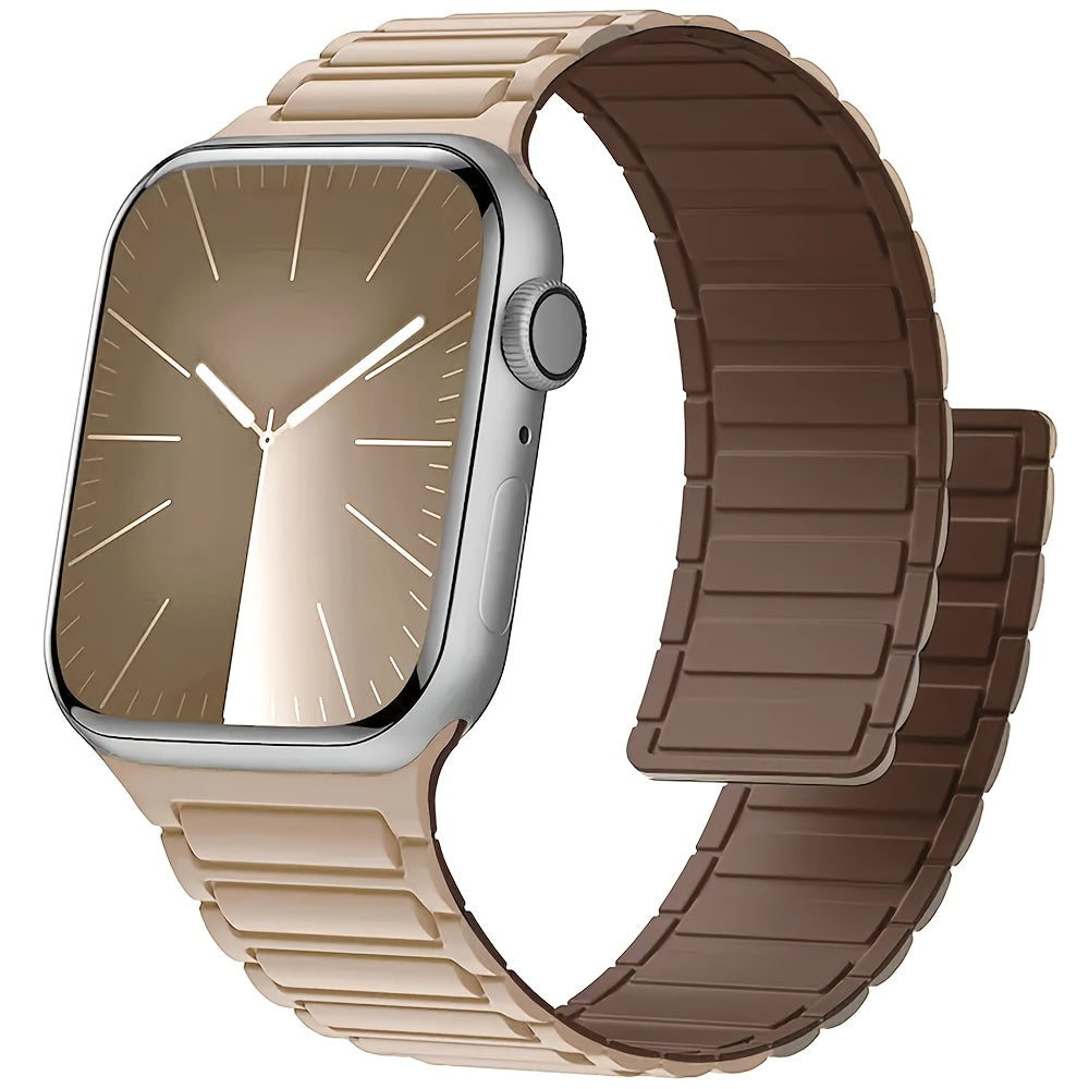 Silicone Magnetic Sport Band for Apple Watch Compatible with Series 1-10 and 38mm-49mm Sizes